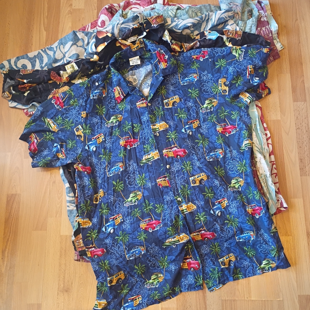 Go Barefoot Hawaiian T-Shirt Lot 2XL Tall. Lot Of 7.